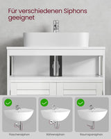 Waschbeckenunterschrank mit Lamellentüren wolkenweiss von Songmics