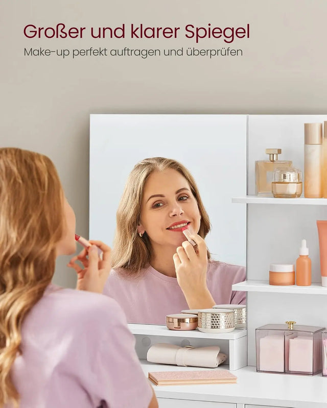 Schminktisch mit Spiegel und Ablagen Weiss von Songmics