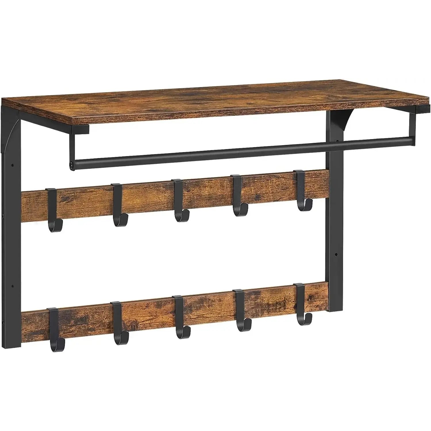 Wandgarderobe mit Ablage 65cm Vintagebraun-Schwarz von Songmics