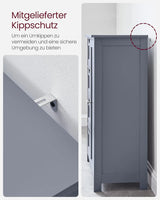 Badezimmerschrank mit Schubladen und Tür Grau von Songmics