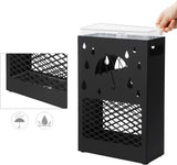 Regenschirmständer Metall rechteckig mit Haken schwarz von Songmics