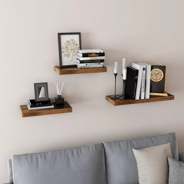 Wandregal rustikal Braun 20x80 cm von Songmics