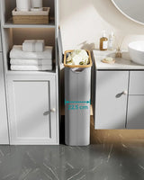 Wäschekorb zusammenklappbar mit Bambusgriffen taubengrau von Songmics