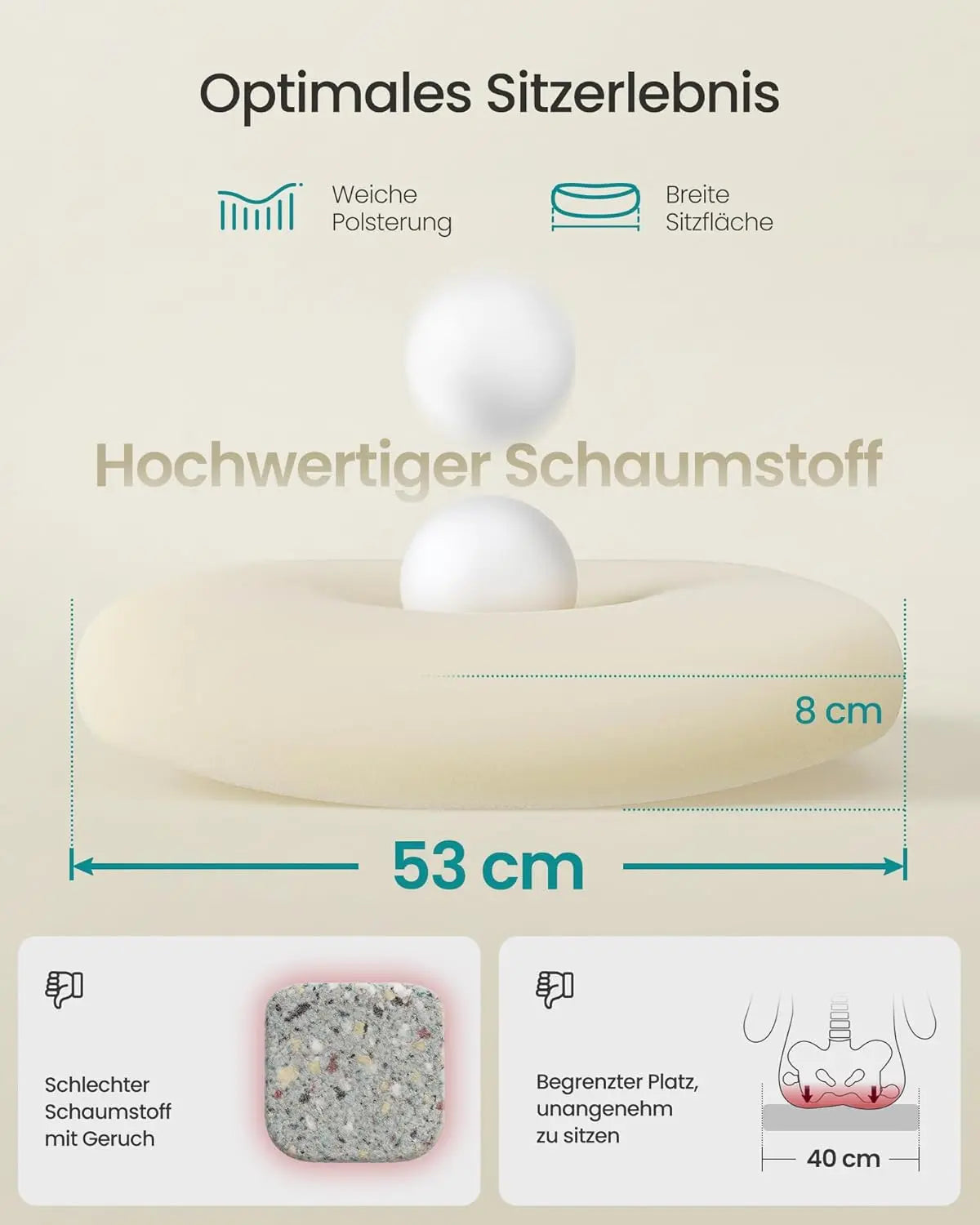 Bürostuhl ergonomisch mit Kopfstütze tintenschwarz von Songmics