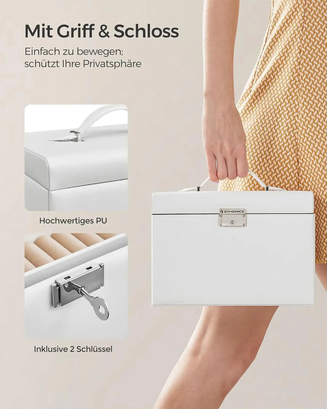 Schmuckkästchen mit Schubladen und Mini-Box Weiss von Songmics
