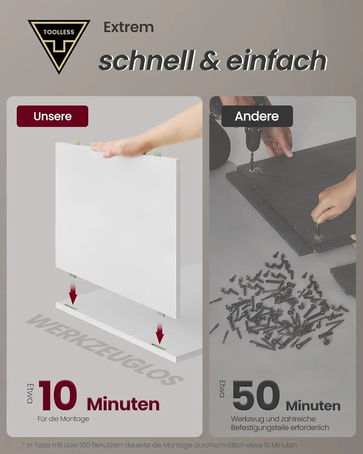 Nachttisch Beistelltisch 3 Schubladen Mattweiss von Songmics