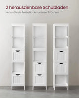 Badezimmerschrank freistehend mit Schubladen weiss von Songmics