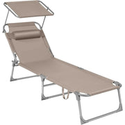 Sonnenliege klappbar 150kg taupe Stahl von Songmics