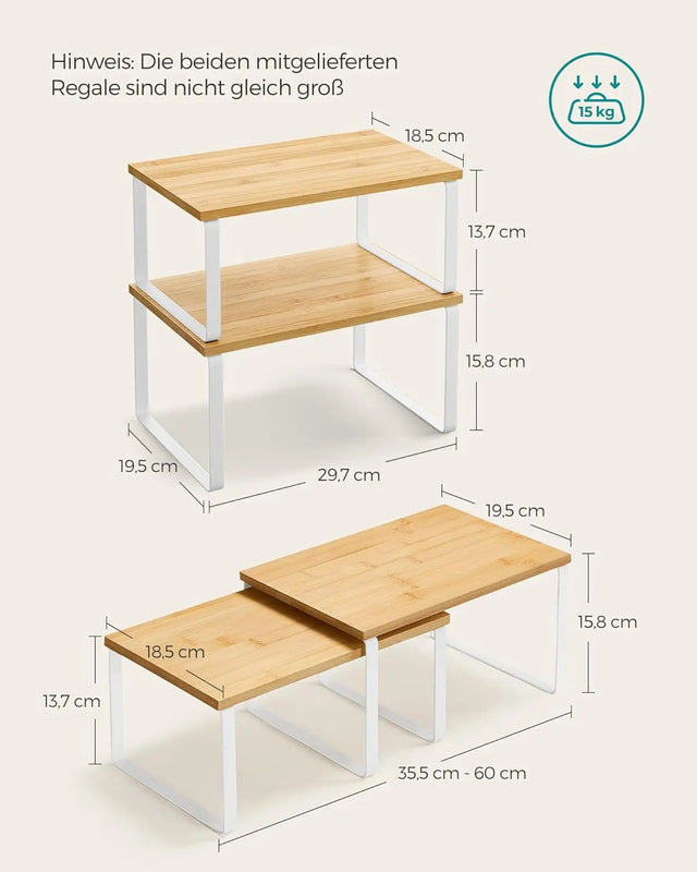 Gewürzregal Küchen-Organizer Set wolkenweiss von Songmics