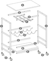 Servierwagen Küchenwagen Industrie-Design vintagebraun-schwarz von Songmics