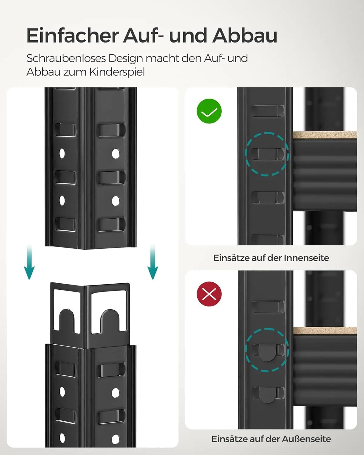 Schwerlastregal 750kg Stahl schwarz verstellbar von Songmics
