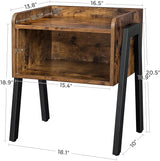 Nachttisch Industrie-Design mit Fach Vintagebraun von Songmics