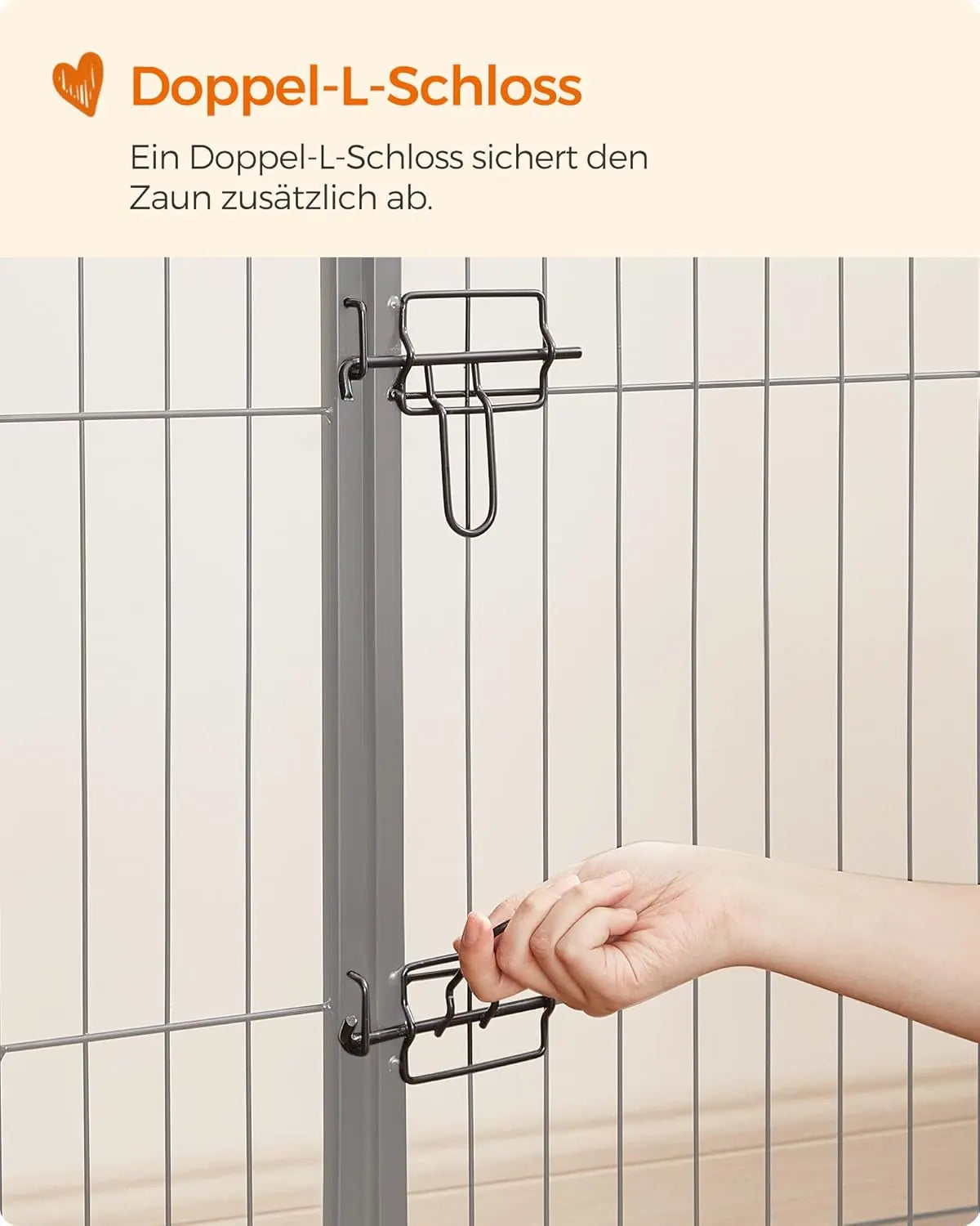 Freilaufgehege DIY transportabel schwarz Metall von Songmics