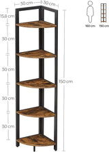 Eckregal mit 5 Ablagen Vintagbraun von Songmics