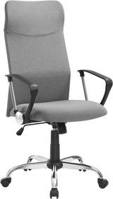 Bürostuhl ergonomisch höhenverstellbar gepolstert grau von Songmics