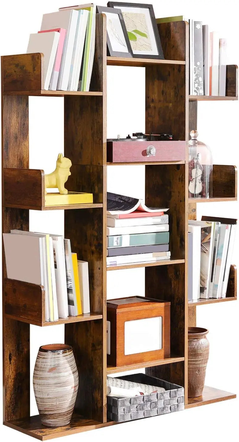 Bücherregal Baumform mit 13 Fächern Vintagebraun von Songmics