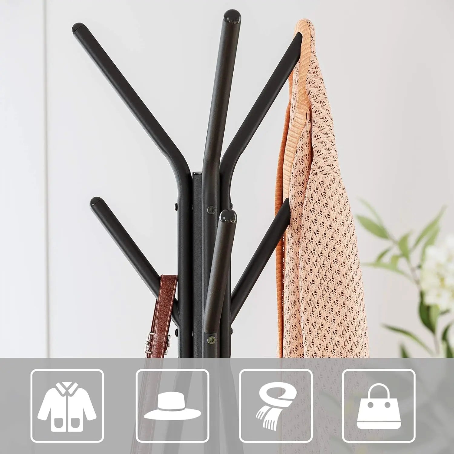 Garderobenständer Industrie-Design mit Ablagen vintagebraun-schwarz von Songmics