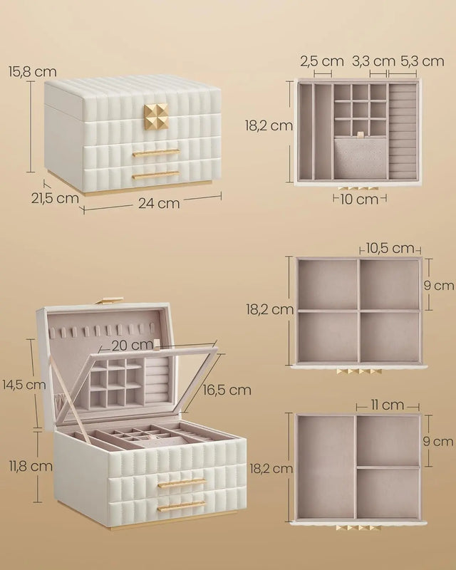 Schmuckkästchen mit Spiegel wolkenweiss von guteszeug.ch