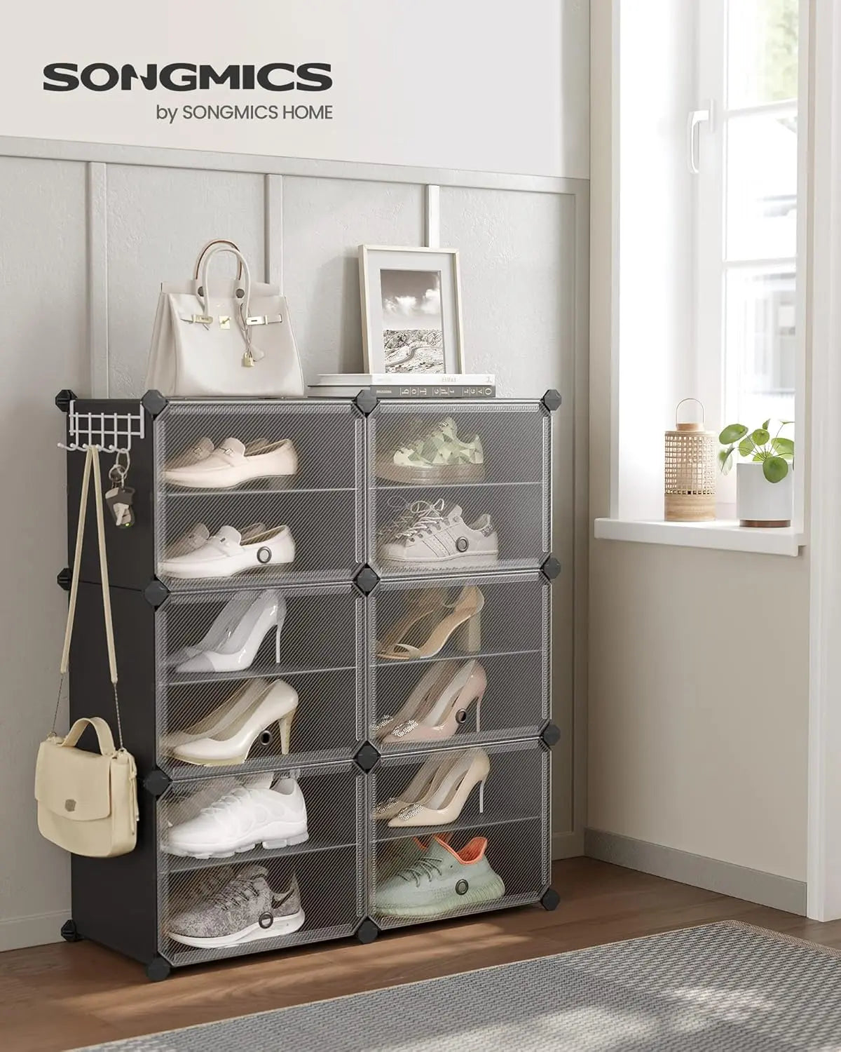 Schuhregal mit 6 Fächern tintenschwarz von Songmics
