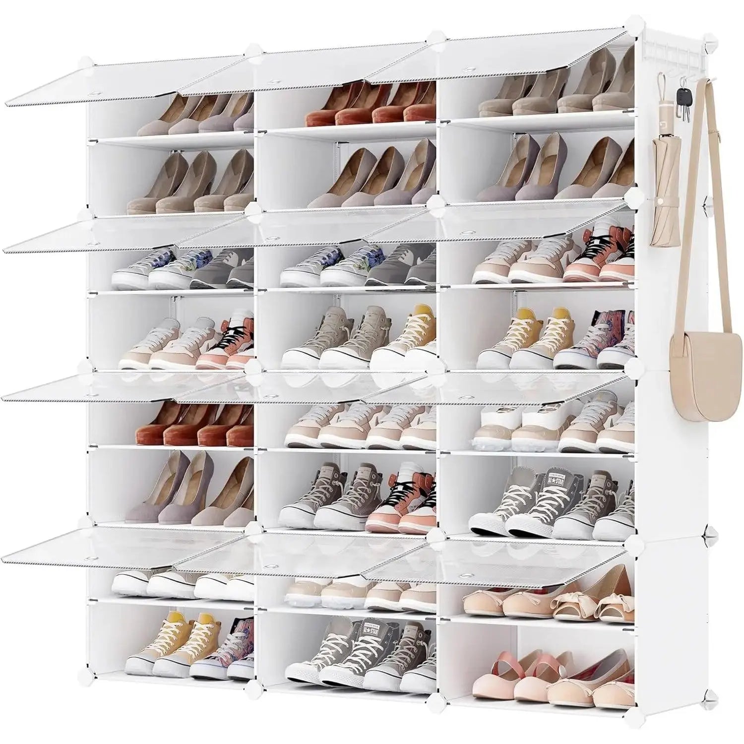 Schuhregal 48 Paar modular weiss Kunststoff von Songmics