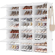 Schuhregal 48 Paar modular weiss Kunststoff von Songmics