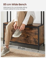 Garderobenständer mit Schuhschrank Vintagebraun-Schwarz von Songmics