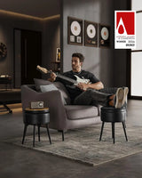 Sitzhocker mit Stauraum, tintenschwarz von Songmics