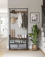 Kleiderständer mit Schuhregal rustikales Braun von Songmics