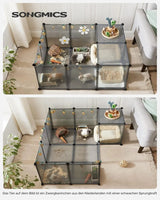 Freigehege Kunststoff für Kleintiere Grau von Songmics