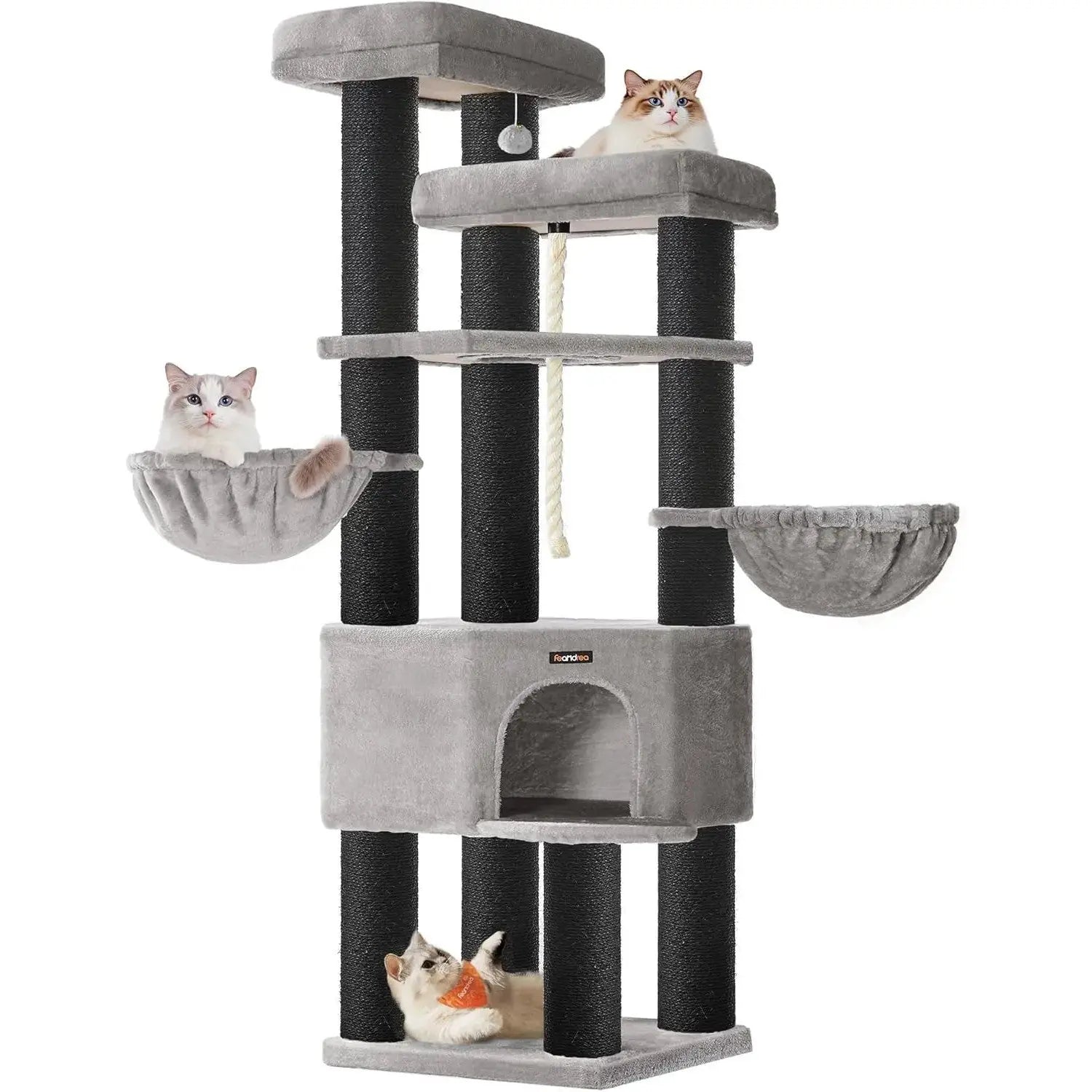 Kratzbaum XXL Maine-Coon Sisal Grau von Songmics
