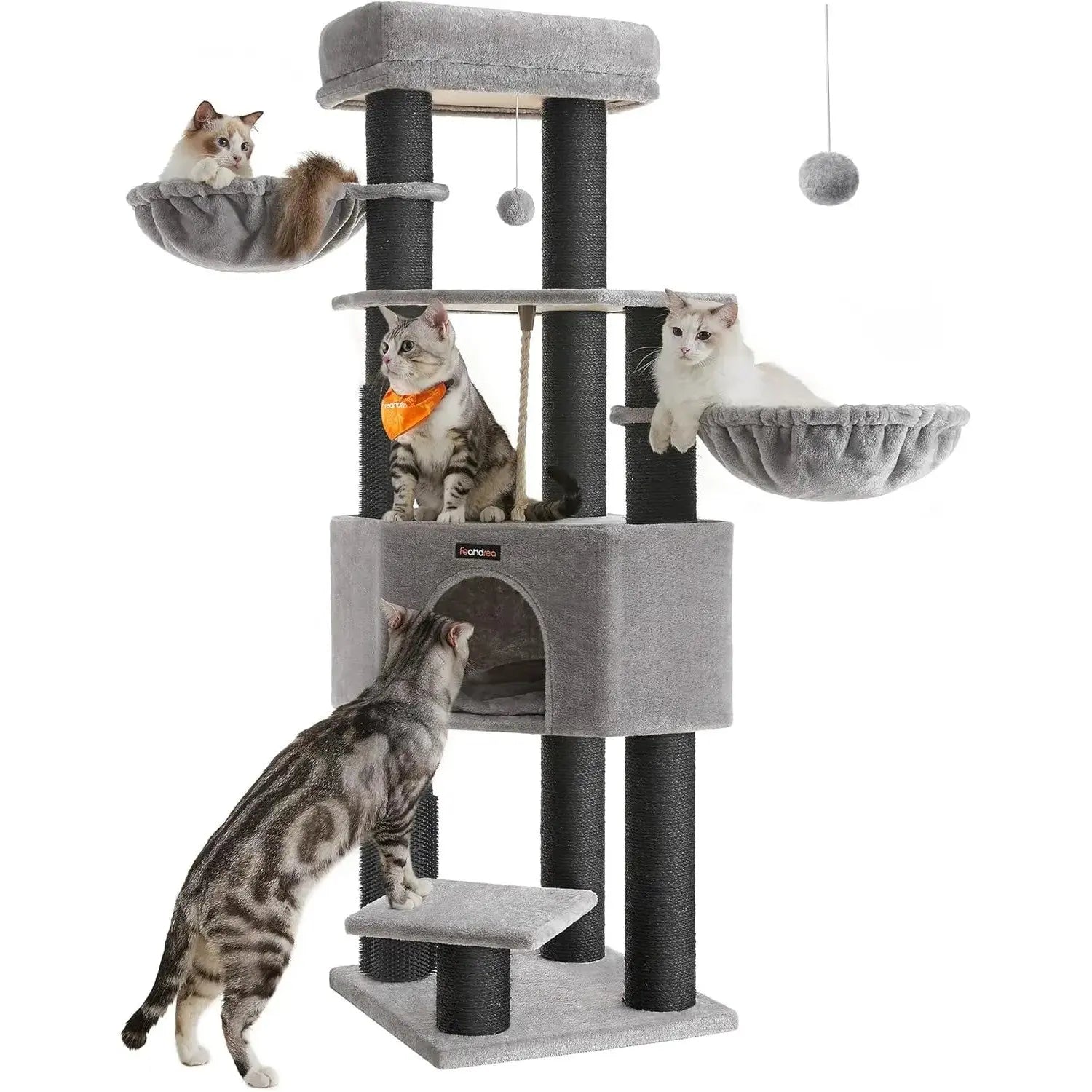 Kratzbaum für grosse Katzen Taubengrau-Schwarz von Songmics