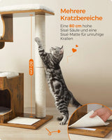 Kratzbaum mit Höhle und Liegeflächen vintagebraun von Songmics