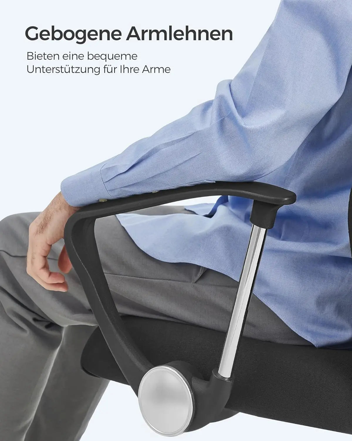 Bürostuhl ergonomisch höhenverstellbar gepolstert schwarz von Songmics