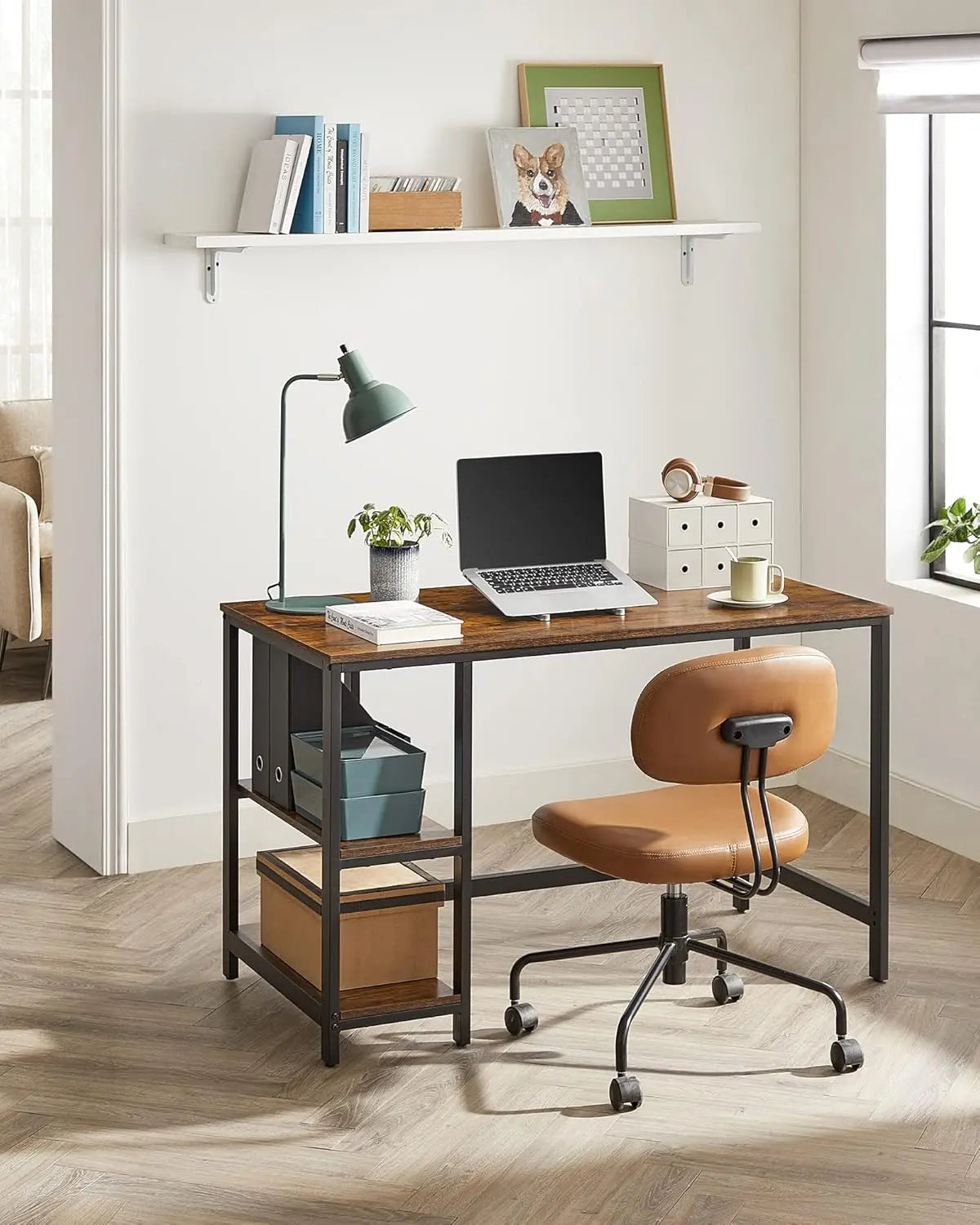 Computertisch 120x60 vintagebraun Holzoptik modern von Songmics