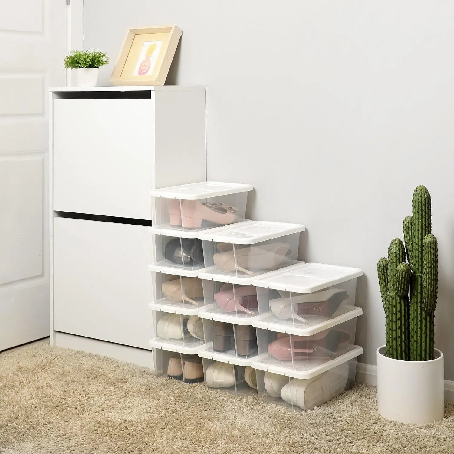 Aufbewahrungsbox Set mit Deckel Transparent von Songmics