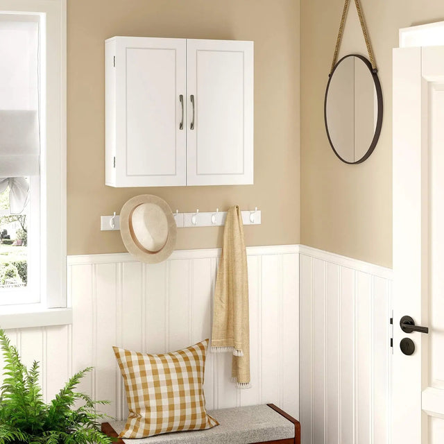 Badezimmerschrank wandmontiert verstellbar wolkenweiss von guteszeug.ch