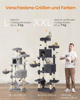 Kratzbaum Gross Mehrstöckig Hellgrau von Songmics