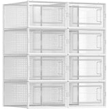 Schuhboxen Set Organizer Faltbar Stapelbar Transparent von Songmics