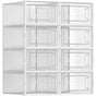 Schuhboxen Set Organizer Faltbar Stapelbar Transparent von Songmics