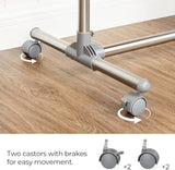 Kleiderständer Höhenverstellbar Edelstahl Rollen Silber von Songmics