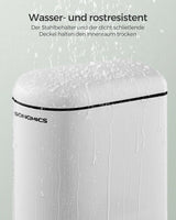 Abfalleimer Badezimmer 10L Stahl Wolkenweiss von Songmics