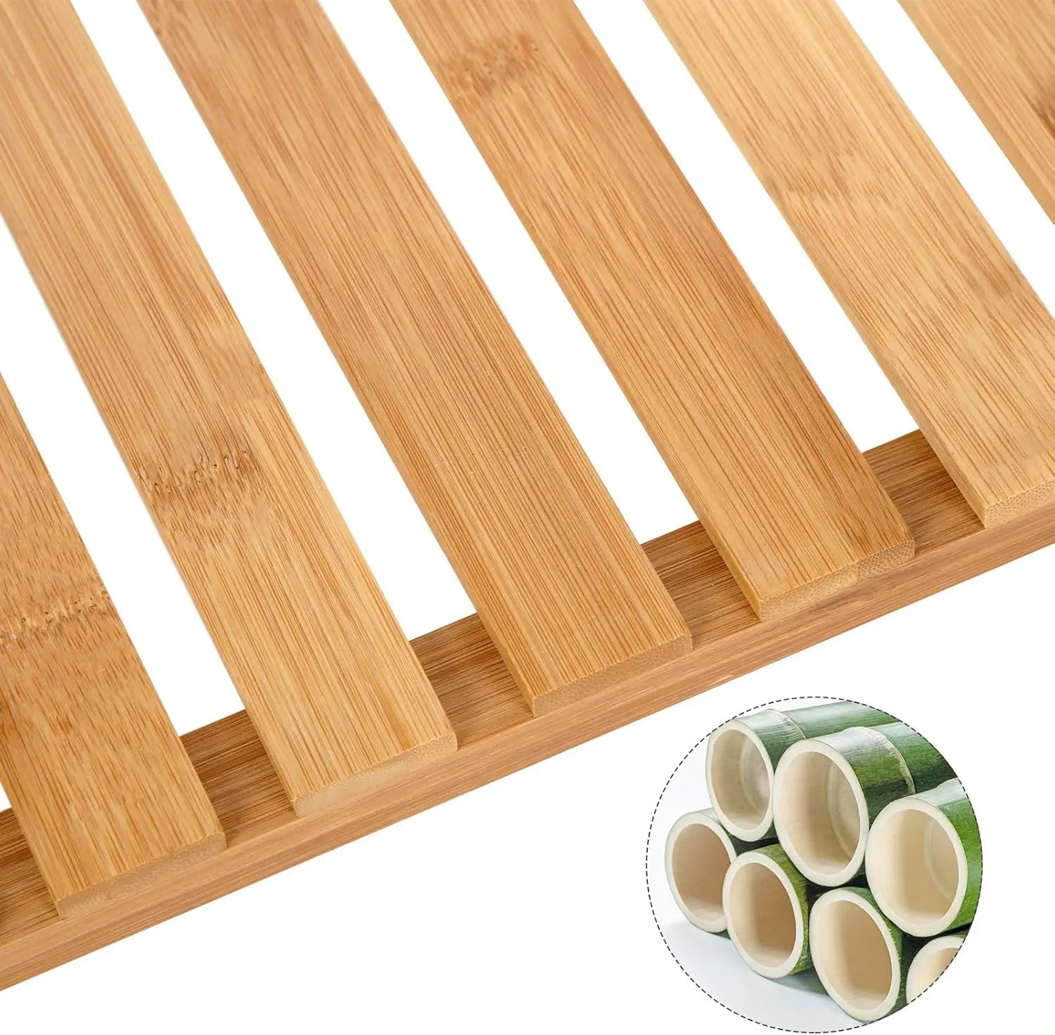 Badezimmerregal Bambus 3 Ebenen Naturbeige von Songmics