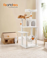 Kratzbaum Katzenhaus mit Hängematte cremeweiss von Songmics