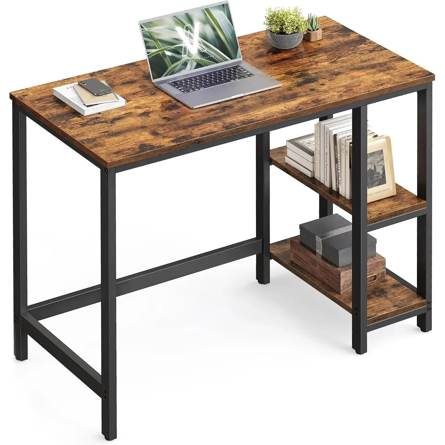 Computertisch 100x50cm vintagebraun Holzoptik von Songmics