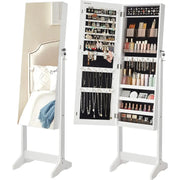 Schmuckschrank Spiegelschrank Stehend Make-up Organizer Weiss von Songmics