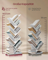 Bücherregal Baumform 9 Ebenen Wolkenweiss von Songmics