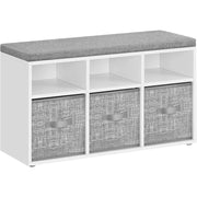 Schuhbank mit Aufbewahrung, wolkenweiss-Taubengrau von Songmics