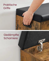 Schuhbank mit Stauraum gepolstert Vintagebraun von Songmics