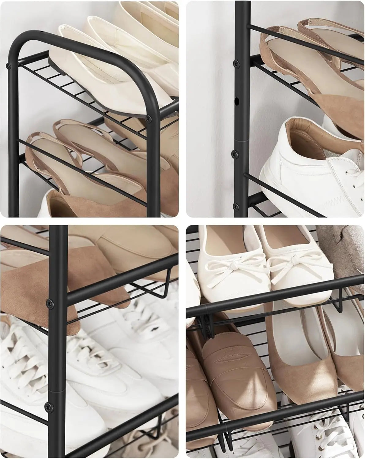 Schuhregal stapelbar für 16 Paar Schwarz von Songmics