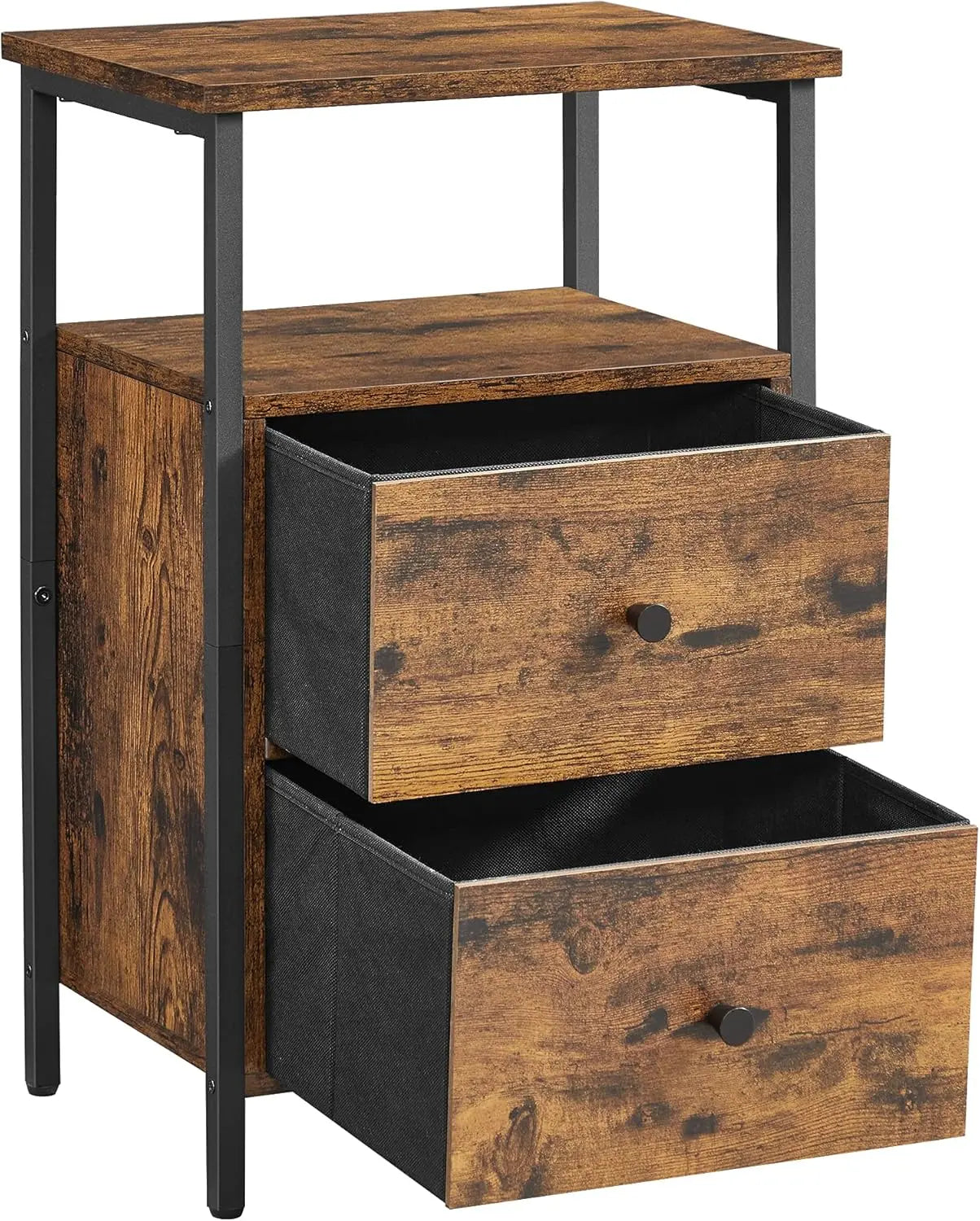 Nachttisch mit Schubladen Industrie-Design Vintagebraun-Schwarz von Songmics